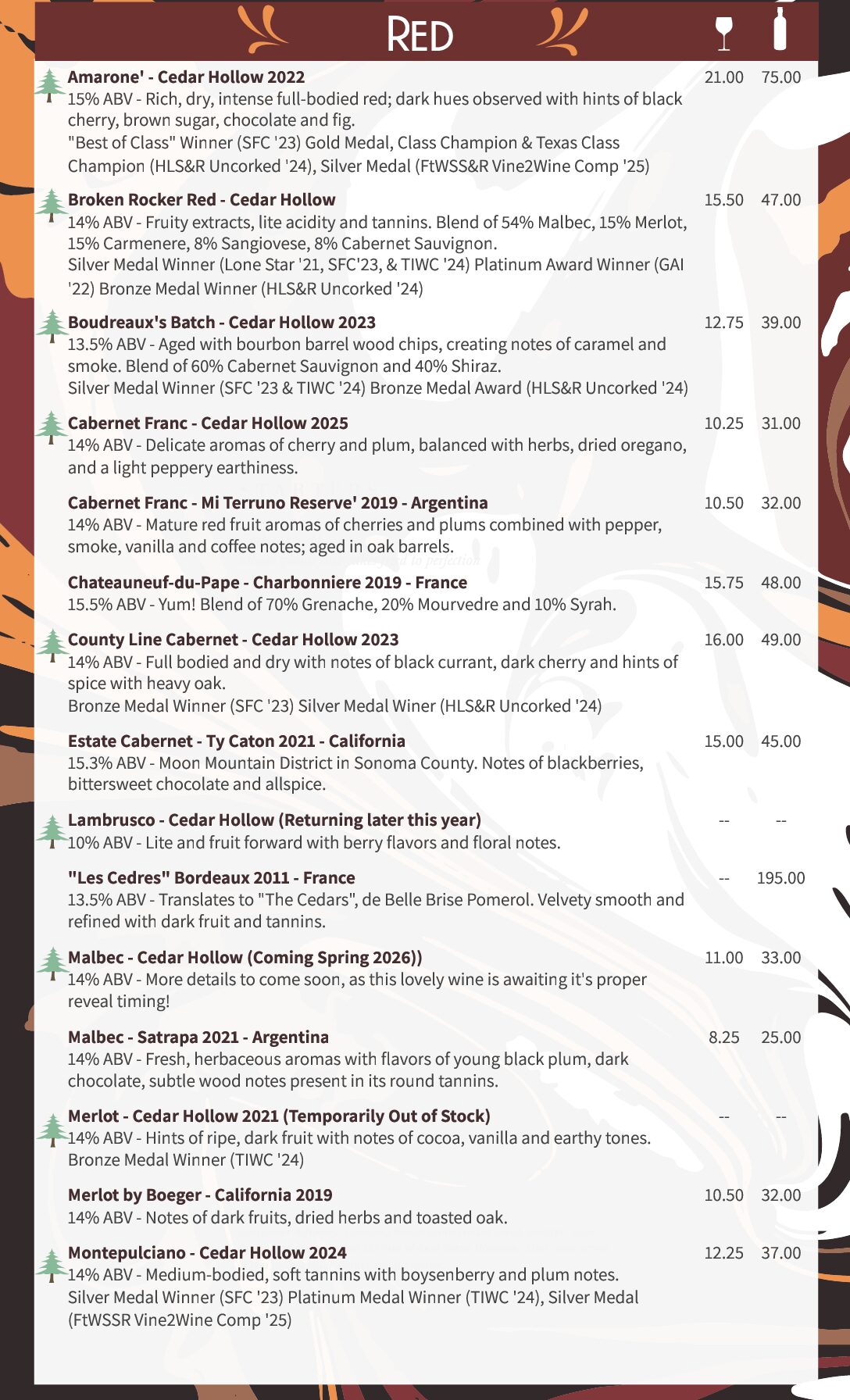 Wine List Update Oct 2025 Pg1