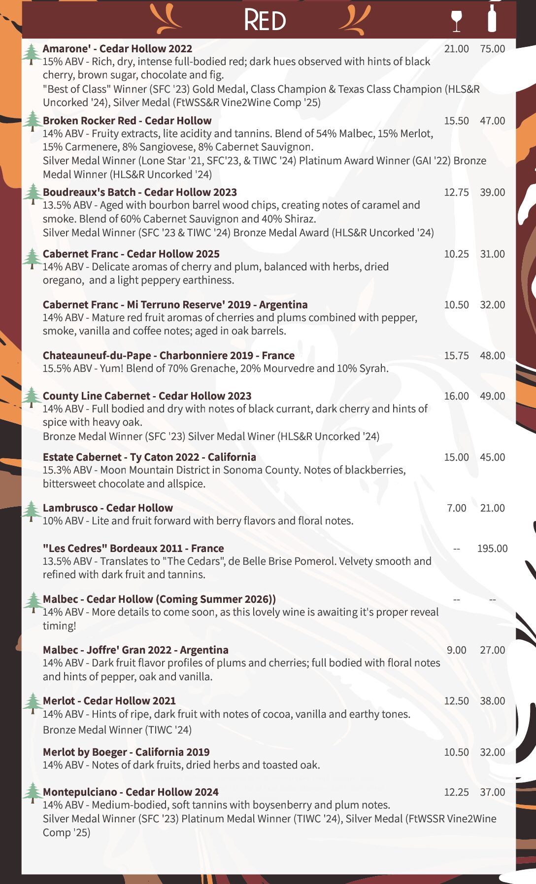 Wine List Updated Feb 26 2026 pg1