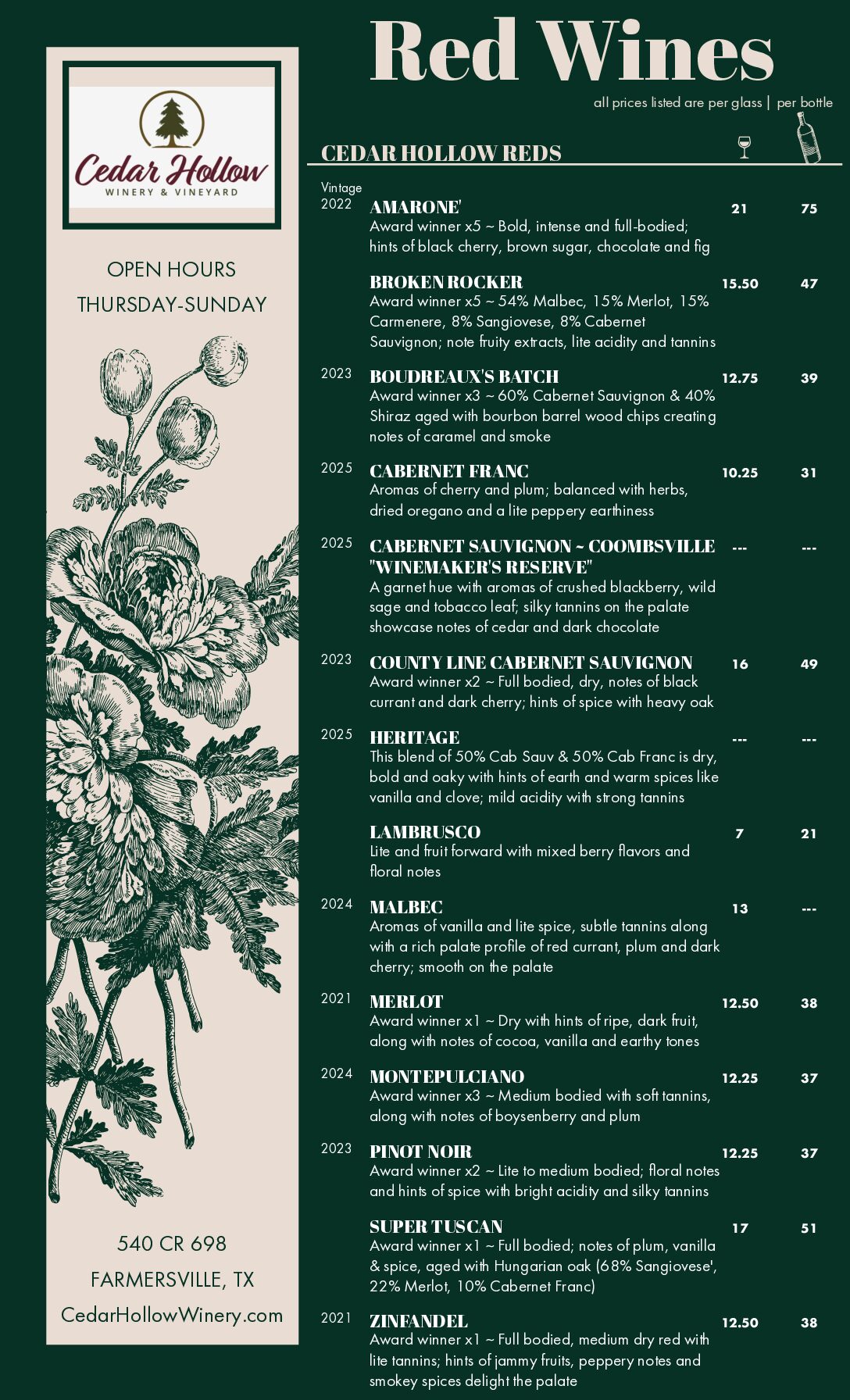 Wine List June 2026 pg1
